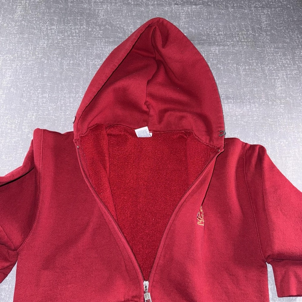 Vintage Russell Athletic Hoodie Youth XL Red Full Zip Fleece FS Logo Made USA - Picture 7 of 13
